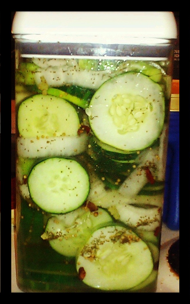 Pickles in a container
